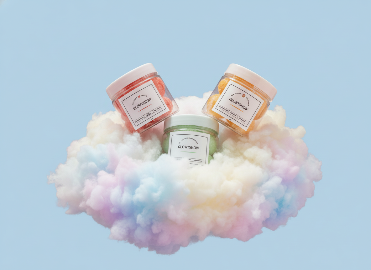 Produits Glowyshow sur nuage pastel