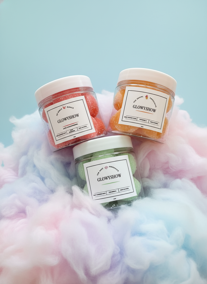 Pots Glowyshow sur nuages colorés